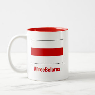 Free Belarus - English - White Red White Flag Two-Tone Coffee Mug