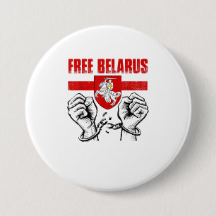 FREE BELARUS Pogonya Belarus Flag White Red Whi 7.5 Cm Round Badge