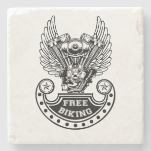 Free biking stone coaster