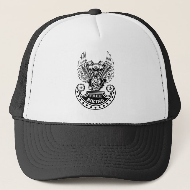 Free biking trucker hat (Front)