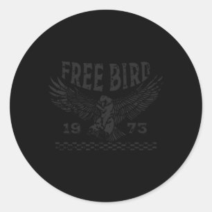 Free Bird Fiery For Music Classic Round Sticker