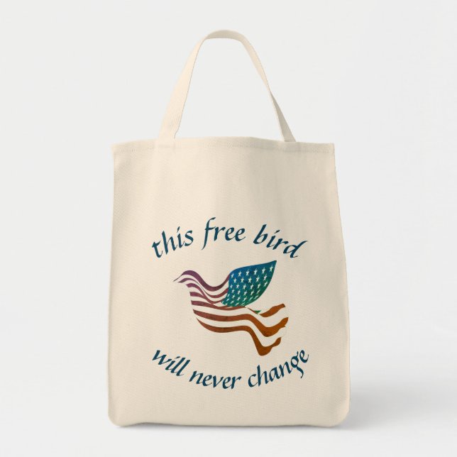 Free bird Grocery Tote Bag (Front)