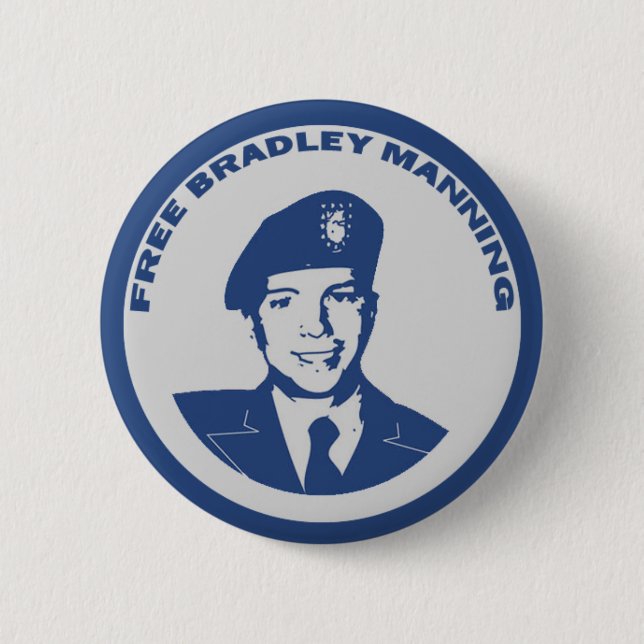 FREE Bradley Manning 6 Cm Round Badge (Front)