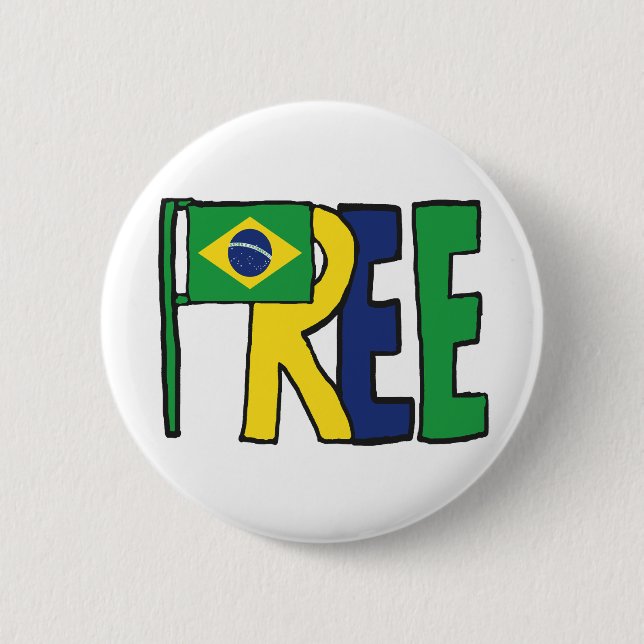 Free Brazil 6 Cm Round Badge (Front)