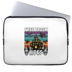 Free Broom Rides Halloween Haunted House Witch Sku Laptop Sleeve