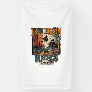 Free Broom Rides Halloween Witch Cat Skulls_1 Banner