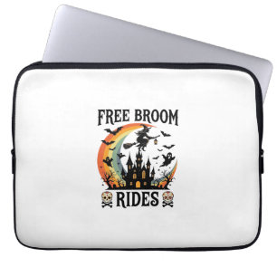 Free Broom Rides Halloween Witch Haunted Castle Sk Laptop Sleeve
