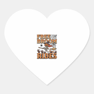 Free Broom Rides Halloween Witch Skeleton Design_1 Heart Sticker