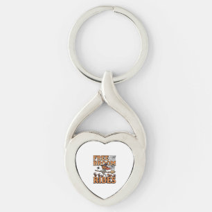 Free Broom Rides Halloween Witch Skeleton Design_1 Key Ring
