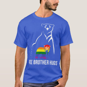 Free Brother Hugs Gay Pride LGBT Rainbow Men T-Shirt