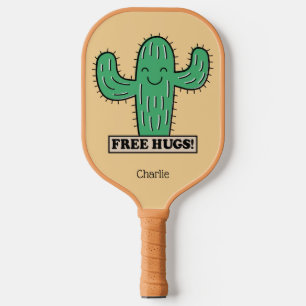 Free Cactus Hugs custom name Pickleball Paddle