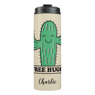 Free Cactus Hugs custom name tumbler