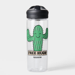Free Cactus Hugs custom name Water Bottle