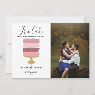 Free Cake Funny Modern Photo Wedding Save The Date