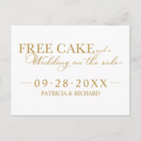Free Cake Funny Wedding Save The Date Non Photo