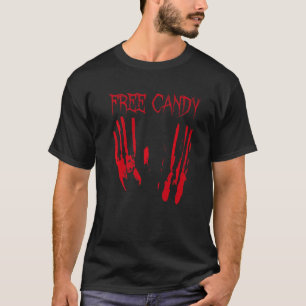 Free Candy Halloween Bloody Creepy Last Minute Cos T-Shirt