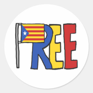 Free Catalan Independence Classic Round Sticker