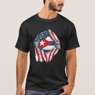 Free Cuba American Flag Cuba Flag Design Cubano T-Shirt