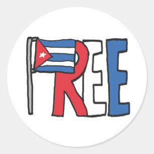 Free Cuba Classic Round Sticker