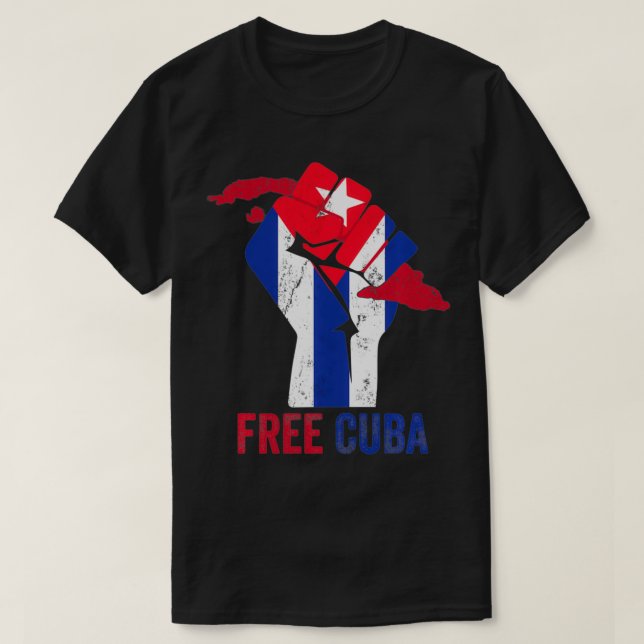 Free Cuba Patria Y Vida Distressed Cuba  SOS Cuba  T-Shirt (Design Front)