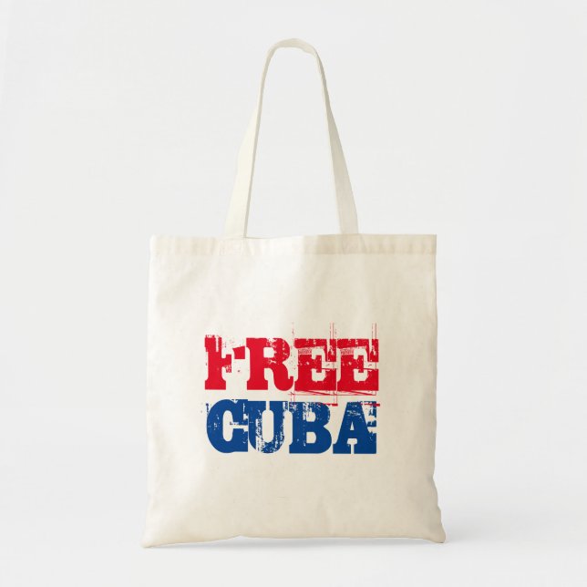 Free Cuba SOS Cuba red white blue Tote Bag (Front)