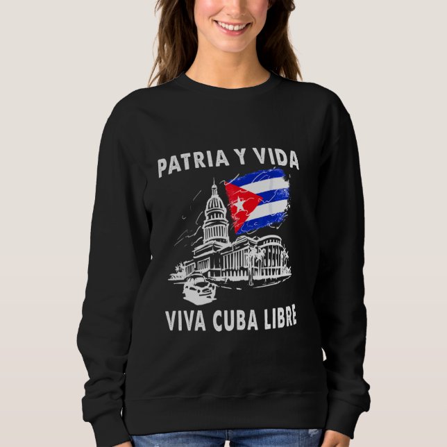 Free Cuban & Cuba Flag Sweatshirt (Front)