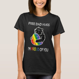 Free Dad Hugs Bear Lgbt Papa Bear Father  Trans Da T-Shirt