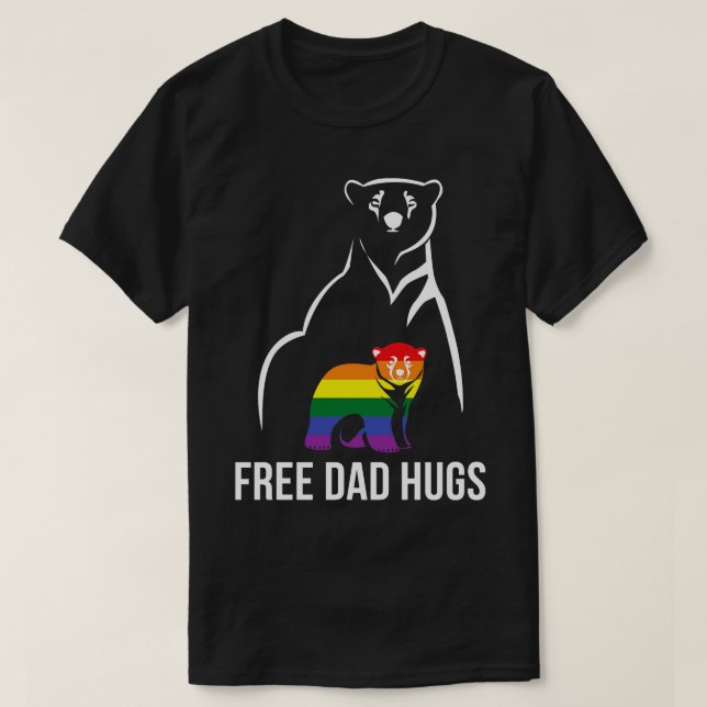 Free Dad Hugs Gay Pride LGBT Rainbow Men T-Shirt (Design Front)