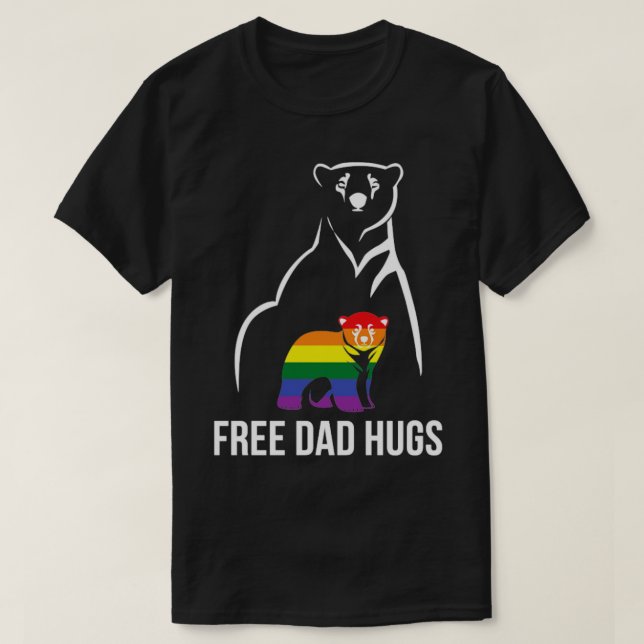 Free Dad Hugs Gay Pride LGBT Rainbow Men T-Shirt (Design Front)