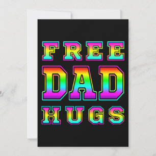 Free Dad Hugs In Colourful Rainbow Typography Invitation