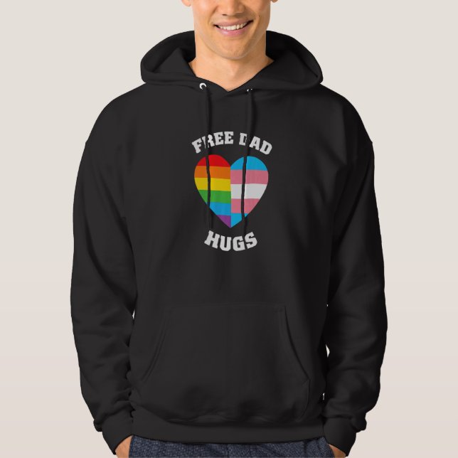 Free Dad Hugs  Lgbt Pride Hoodie (Front)