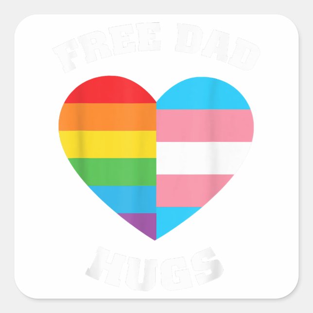 Free Dad Hugs - LGBT Pride  Square Sticker (Front)