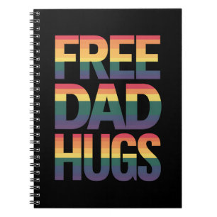 Free Dad Hugs LGBTQ Gay Pride Month Proud Ally Notebook