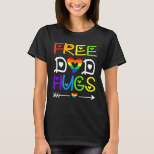 Free Dad Hugs Pride Lgbt Gay Proud Dad Lgbt Parent T-Shirt