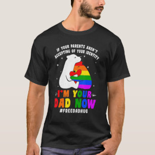 Free Dad Hugs Proud Papa Bear Lgbt Gay Pride Lgbtq T-Shirt