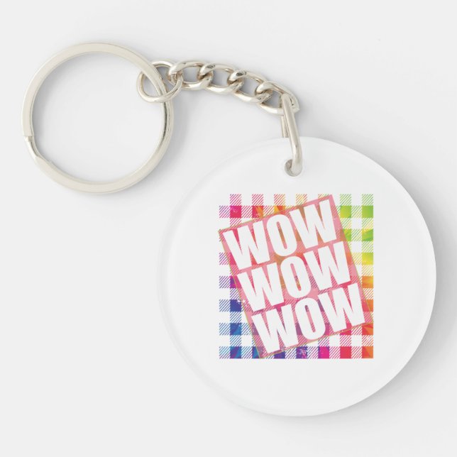 Free Day Wow - WOW WOW WOW meme Essential  Key Ring (Front)