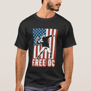 Free DC Funny Street Art Print American Flag T-Shirt