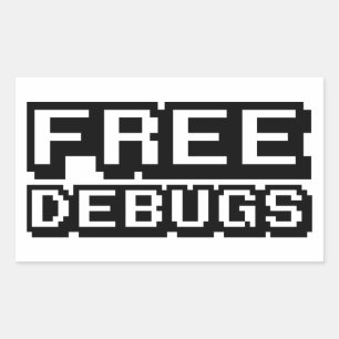 FREE DEBUGS RECTANGULAR STICKER