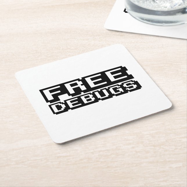 FREE DEBUGS SQUARE PAPER COASTER (Angled)