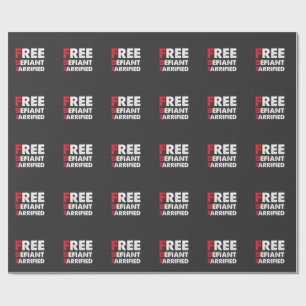 Free Defiant Tarrified Anti Trump Patriotic Gift Wrapping Paper