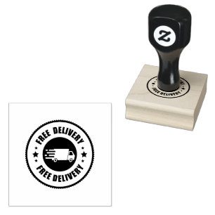 FREE DELIVERY Text Wooden Handle Jet Black Ink  Rubber Stamp