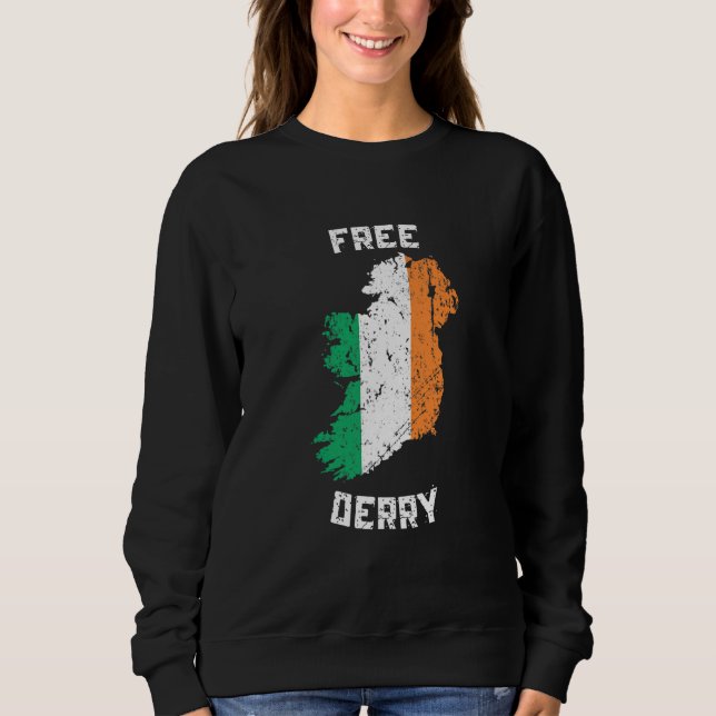 Free Derry Ireland Map Sweatshirt (Front)