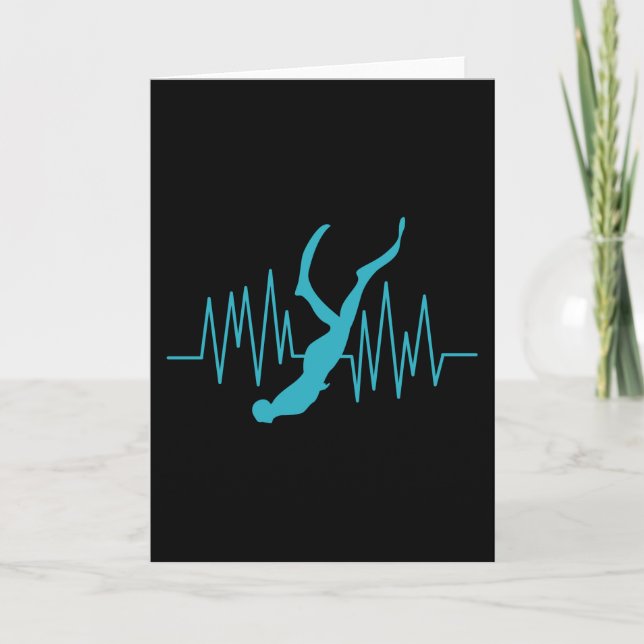 Free Dive Heartbeat Freediver Free Diving Apnoea Card (Front)