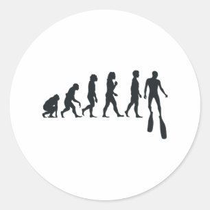 Free Diver Evolution Free Diving Apnoea Diver Classic Round Sticker