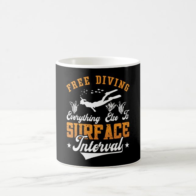 Free Diving Everything Else Is Ocean Freediver Coffee Mug (Center)