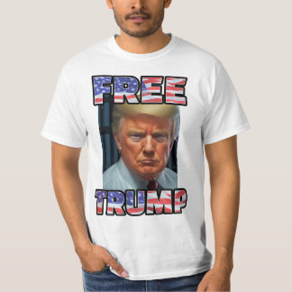 FREE DONALD TRUMP 2024 | Mugshot Republican Maga T-Shirt
