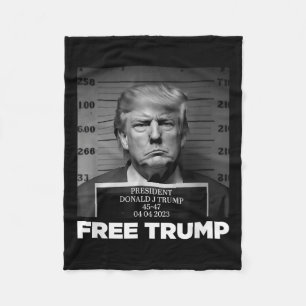 Free Donald Trump Mugshot Fleece Blanket