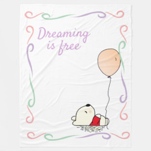 Free Dreams Bear with Balloons Fleece Blanket