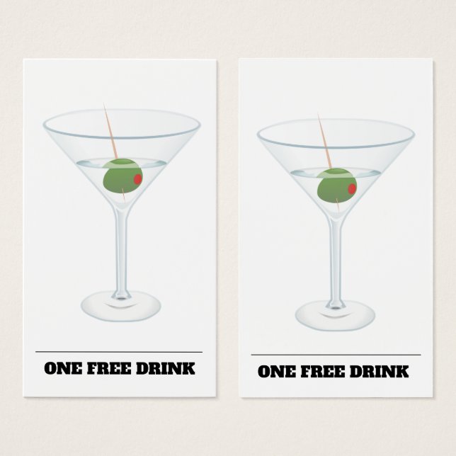  Free Drink Voucher Ticket Bar Token Card  (Front & Back)