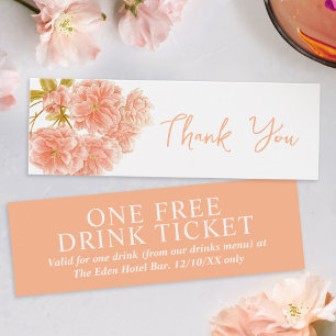 Free drink wedding voucher peach blossom